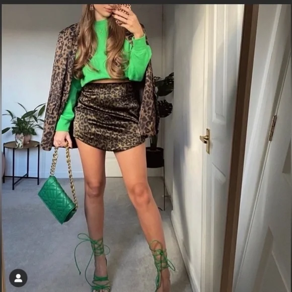 Zara Animal Print Mini Skirt Leopard - Picture 5 of 11